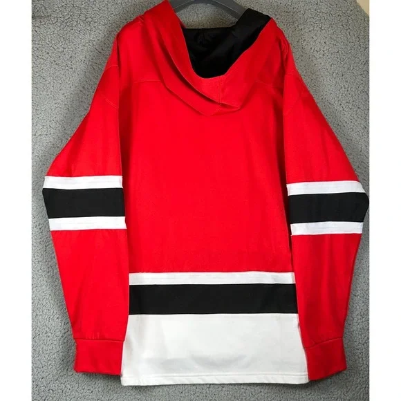 Carolina Hurricanes Fanatics Mens NHL Inside Line Hockey Jersey XL Red Hooded - Picture 3 of 11